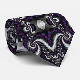 Fractal Fancy Plum Spiral Tie