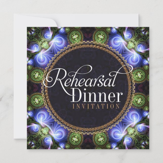 Fractal Fantasy Rehearsal Dinner Invitations (Front)