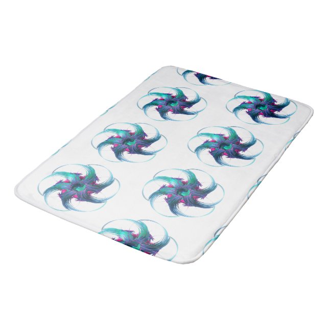 Fractal Fantasy Swirls Bath Mat (Angled)