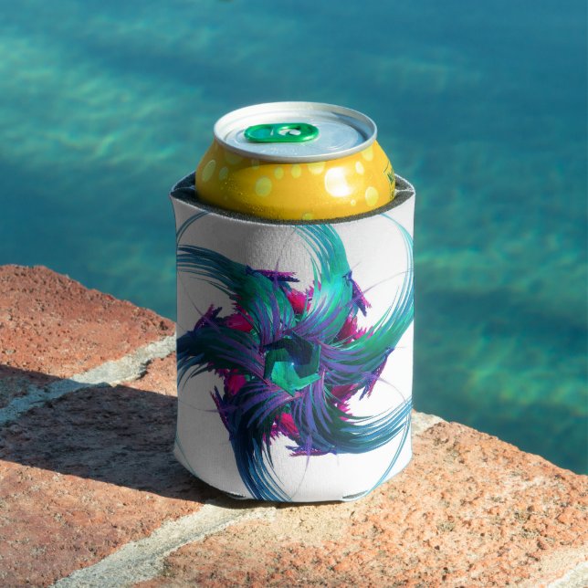Fractal Fantasy Swirls Can Cooler (In Situ Pool)