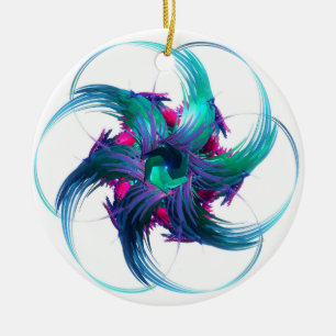 Fractal Fantasy Swirls Ceramic Ornament