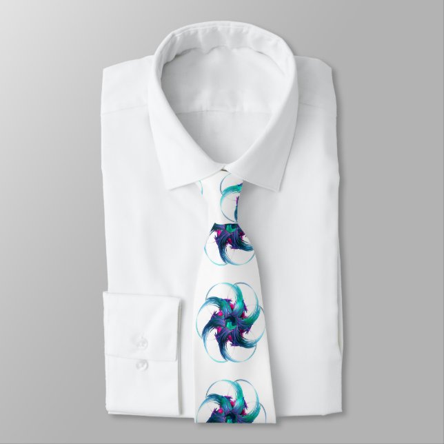 Fractal Fantasy Swirls Neck Tie (Tied)