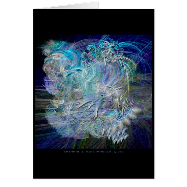 Fractal Feathers Blue Card (Front)