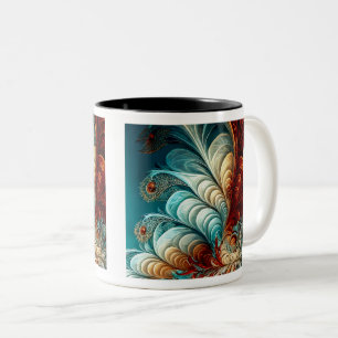 Fractal Feathers Two-Tone Mug, 11 oz  Coffee Mug