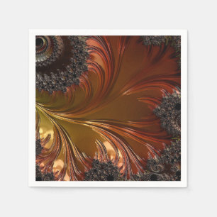Fractal, feathery, copper napkins