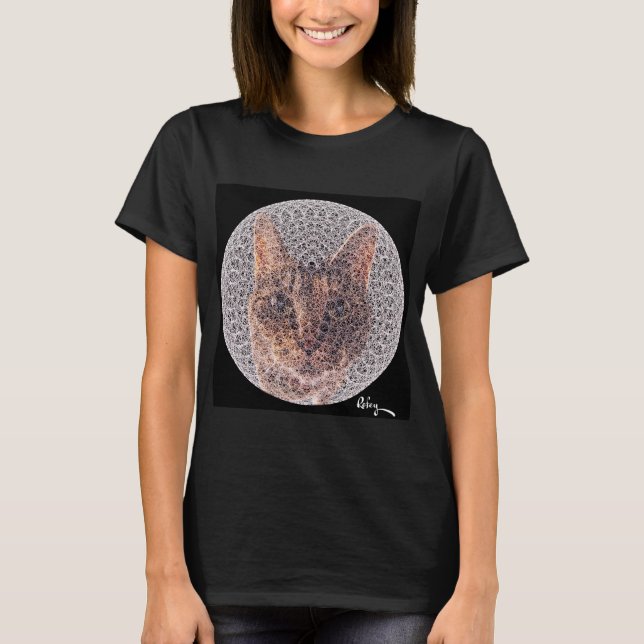 Fractal Female Feline by Rofey T-Shirt (Front)