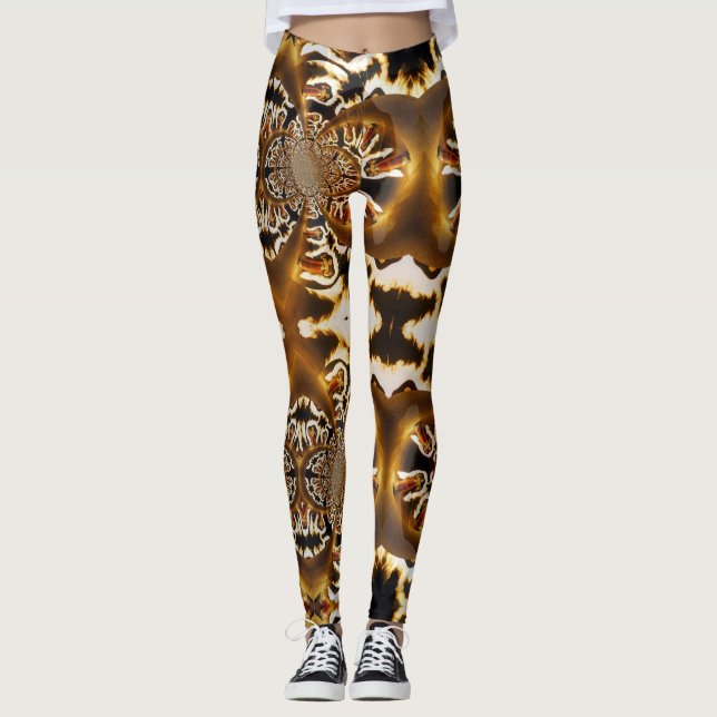 Fractal Fire Magic Custom Leggings (Front)