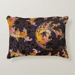 Fractal Firestorm Sphere Accent Pillow