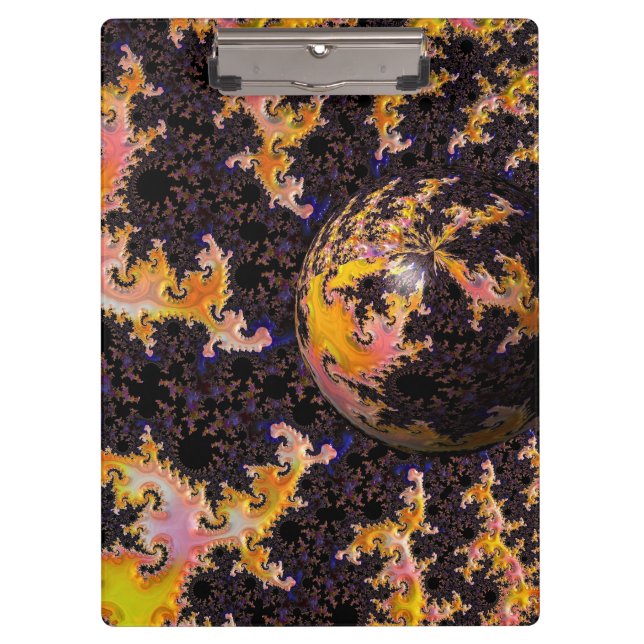 Fractal Firestorm Sphere Clipboard (Front)