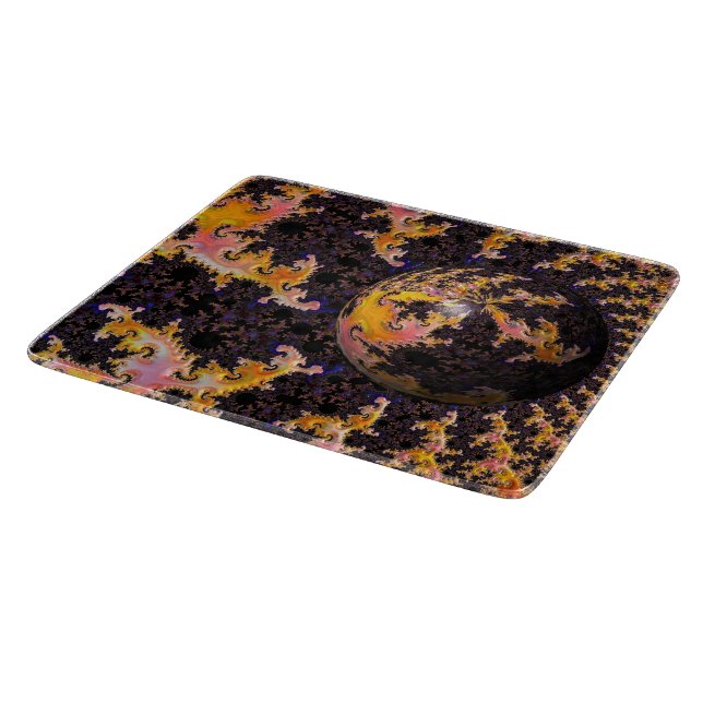 Fractal Firestorm Sphere Cutting Board (Corner)