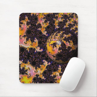 Fractal Firestorm Sphere Mouse Pad