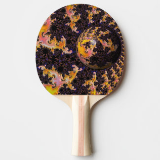 Fractal Firestorm Sphere Ping Pong Paddle