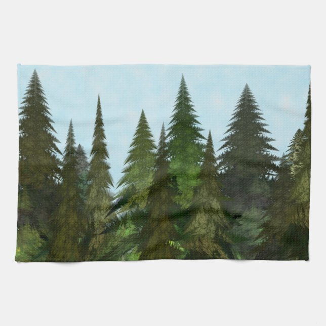 Fractal Firs Kitchen Towel (Horizontal)