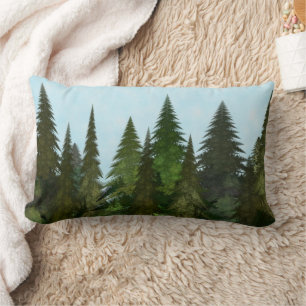 Fractal Firs Lumbar Pillow