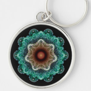 Fractal flamboyant ornament keychain
