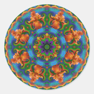 Fractal Floral Mandala Classic Round Sticker