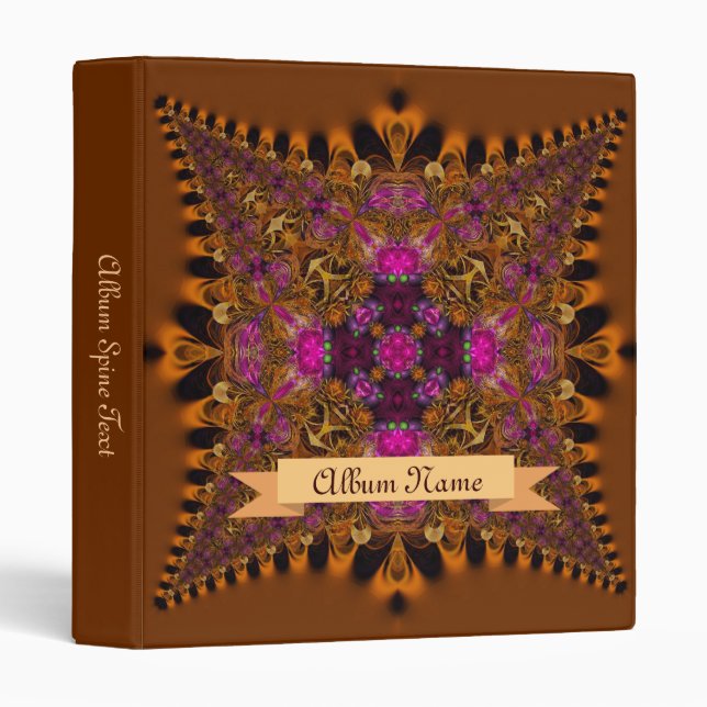 Fractal Florets Hearts Album Binder (Front/Spine)