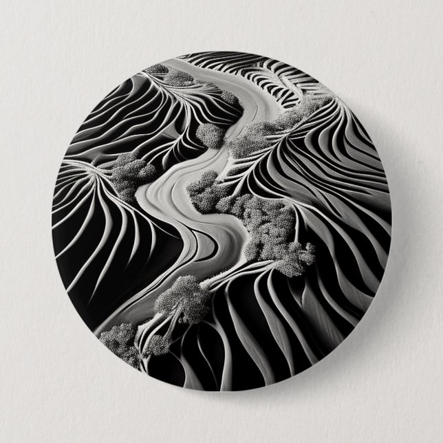 Fractal Flow 3 Inch Round Button (Front)