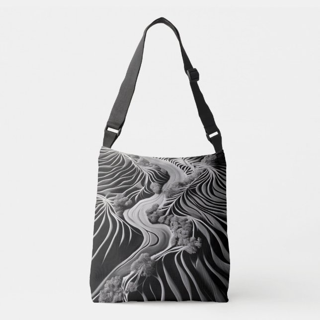Fractal Flow Crossbody Bag (Front)