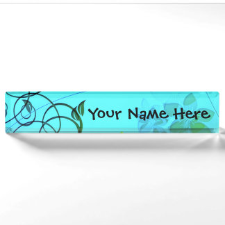 Fractal Flower Elegance Nameplate