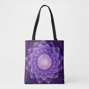Fractal Flower in Purple Tote Bag