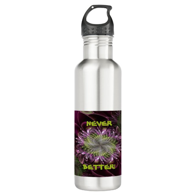 Fractal Flower Shaped Jewellery Purple-Red  Cup St 710 Ml Water Bottle (Front)