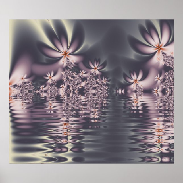 Fractal Flowers Clematis Lake Poster (Front)