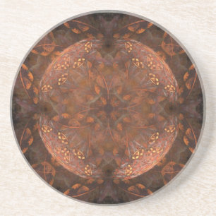 Fractal Flowers Sandstone Coaster