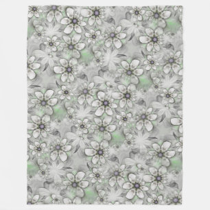 Fractal Flowers seamless pattern I + your ideas Fleece Blanket