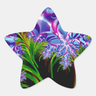 Fractal flowers star sticker