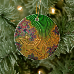Fractal Forest Ceramic Ornament