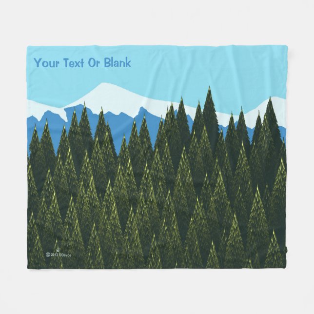Fractal Forest Fleece Blanket (Front (Horizontal))