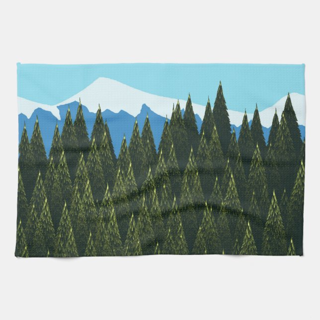 Fractal Forest Kitchen Towel (Horizontal)