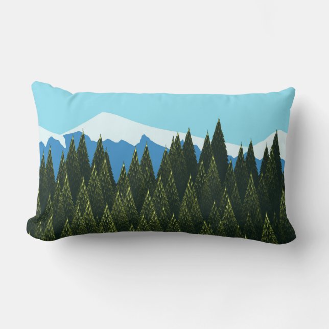 Fractal Forest Lumbar Pillow (Front)