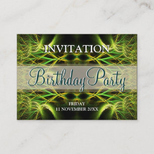 Fractal Forest Mini Birthday Invitations