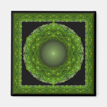 Fractal framed green ornament