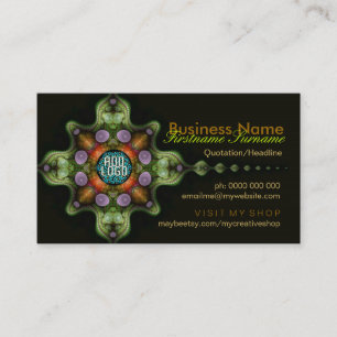 Fractal Garden Cross w/ Logo Business Cards