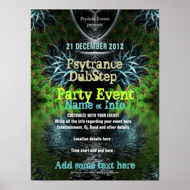Fractal Garden Event Flyer Poster (Front)