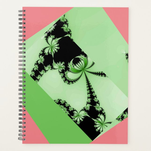Fractal Garden green & creamy Planner (Front)