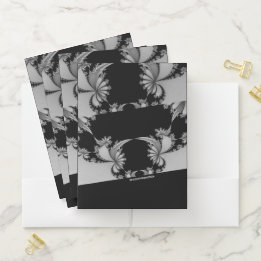 Fractal Garden grey & thulian Pocket Folder