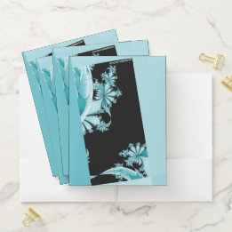 Fractal Garden sky & rose Pocket Folder