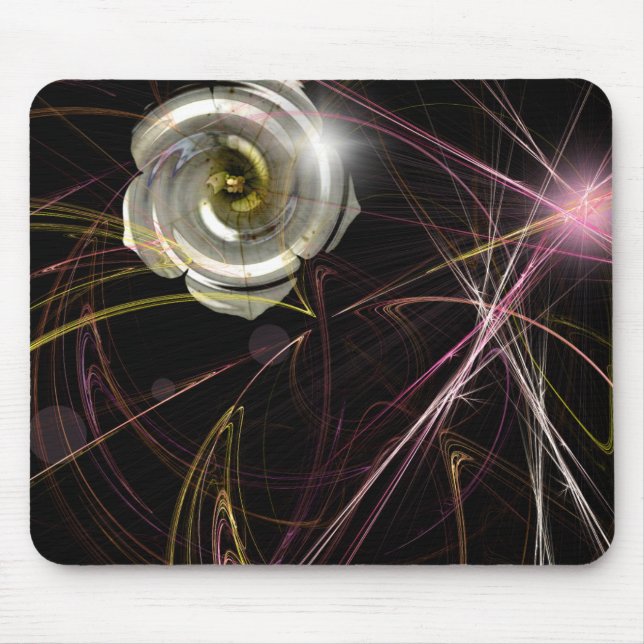 "Fractal Gardenia" Mousepad (Front)