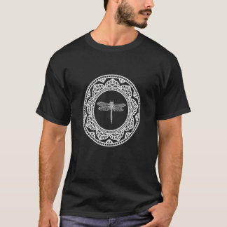 Fractal Geometry Cute Animal Yoga Dragonfly T-Shirt