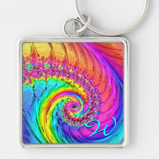 Fractal Glass 6 Keychains (Front)