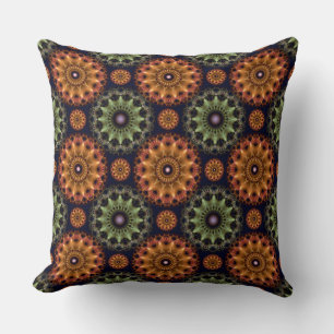 Fractal glossy frilly star pattern throw pillow