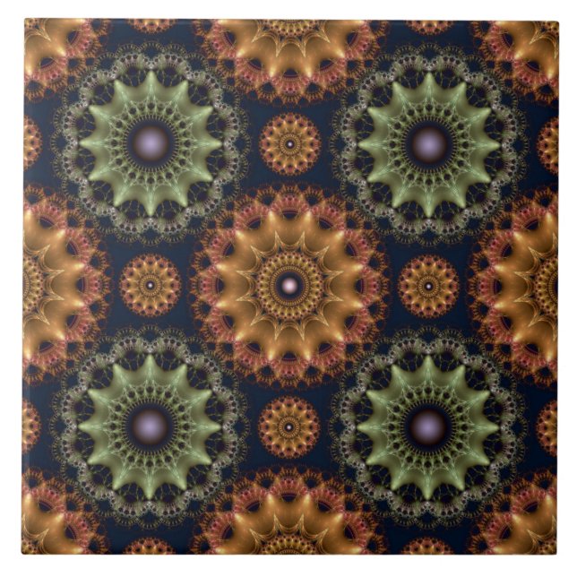 Fractal glossy frilly star pattern tile (Front)