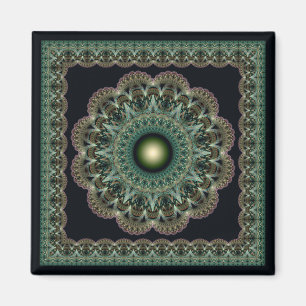 Fractal glossy kaleidoscopic pattern magnet