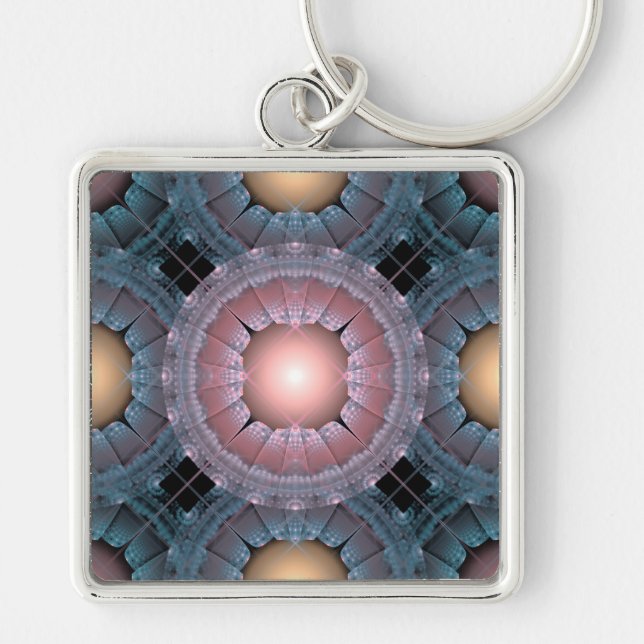 Fractal glossy pattern keychain (Front)