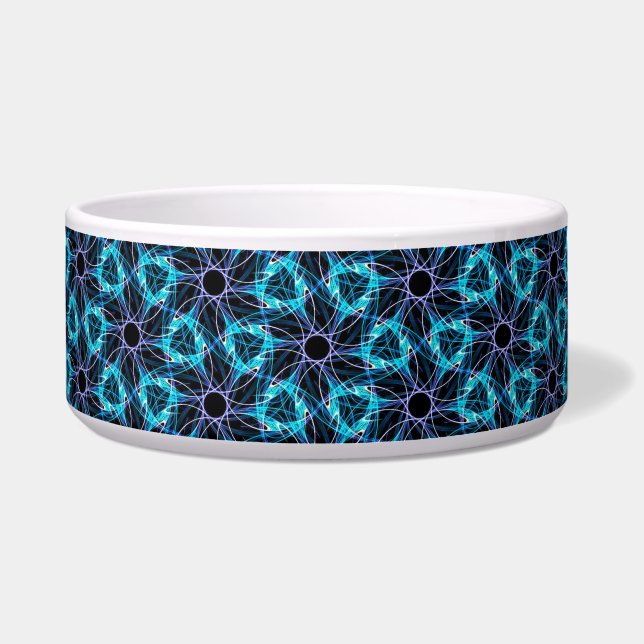 Fractal Glow Ceramic Pet Bowl (Front)