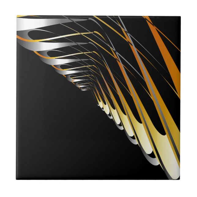 Fractal gold and silver background tile (Front)